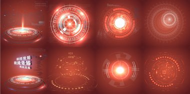 HUD fütüristik öğesi. Daire Soyut Dijital teknoloji UI fütüristik Hud sanal arabirim öğeleri Fi Sci - Modern kullanıcı kümesi için grafik,