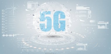 Geleceğin teknolojisi ekran tasarımı. 5g Internet  