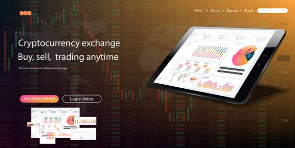 Шаблон веб-сайта. Рынок Forex, новости и анализ . — стоковый вектор