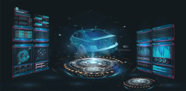 Hud, el Infographic UI, analiz ve tanı hud tarzı tarzı araba servisi,  