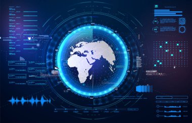  Hud farklı unsurları ile fantastik arka plan