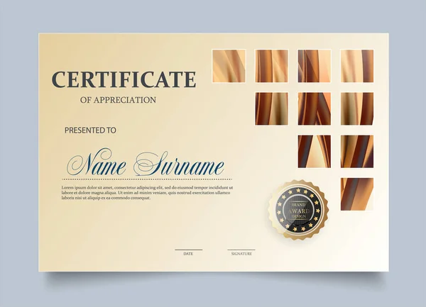 Plantilla de certificado en vector para completar la graduación de logro — Archivo Imágenes Vectoriales
