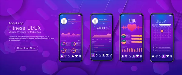 Schoon mobiele Ui Design Concept mobiele app — Stockvector