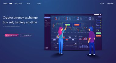 Vektör web sitesi ticaret tasarım şablonu Finans char