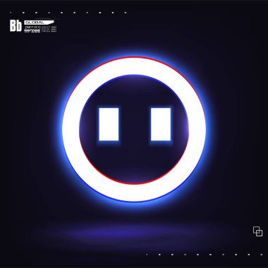 Büyük bir parlak neon gülümseme sircle