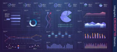 Modern Infographic şablonu ile istatistik grafikleri