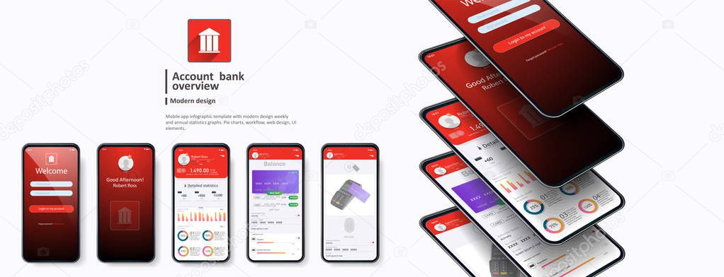 Banking App UI Kit for responsive mobile app 
