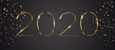 Mutlu yeni yıl 2020 kış tatil kartı tasarım