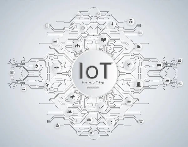 사물 인터넷 (Iot), 디바이스 및 연결성 — 스톡 벡터