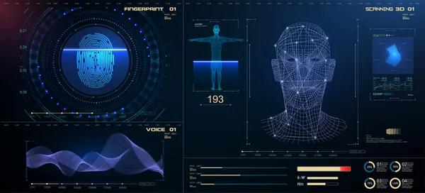 Escanear el hígado, los pulmones y el esqueleto escanea a una persona con un teléfono móvil. Ilustración moderna para el diseño médico. Interfaz futurista. Mostrar conjunto de elementos de interfaz virtual. Vector — Vector de stock