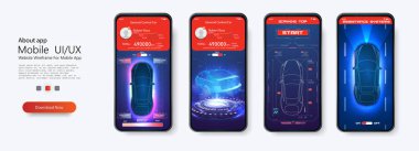 Araba servisi modern tasarım mobil uygulama 