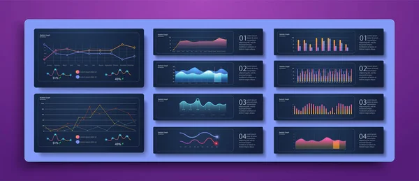 Infographic dashboardsjabloon met modern design — Stockvector