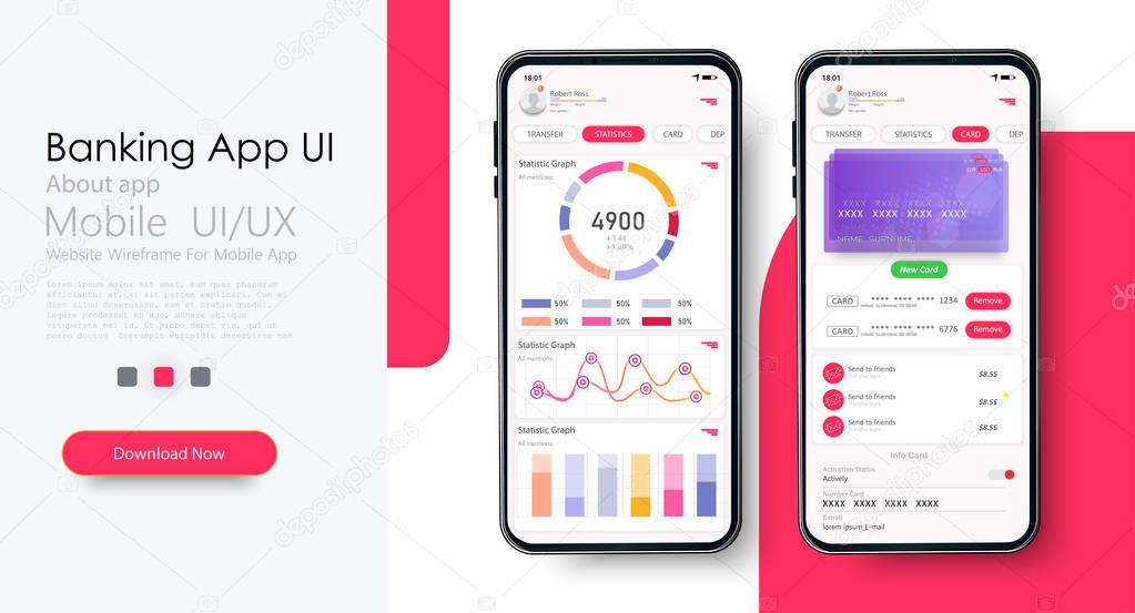 Banking App UI Kit responsive  app statistics card