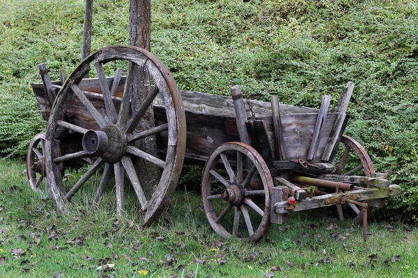 Stary Drewniany Wózek Drewniany Samochód — Zdjęcie stockowe