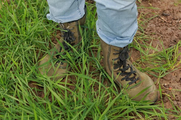 Sicherheitsstiefel Stiefel Nahaufnahme — Stockfoto