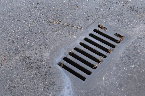 waste from the oil industry flows down the storm drain with rainwater. environmental problems. water pollution.