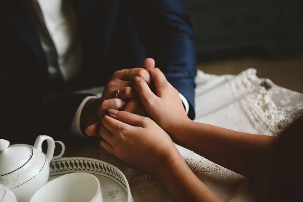 Women Men Hands Wedding Rings — Stock Photo, Image