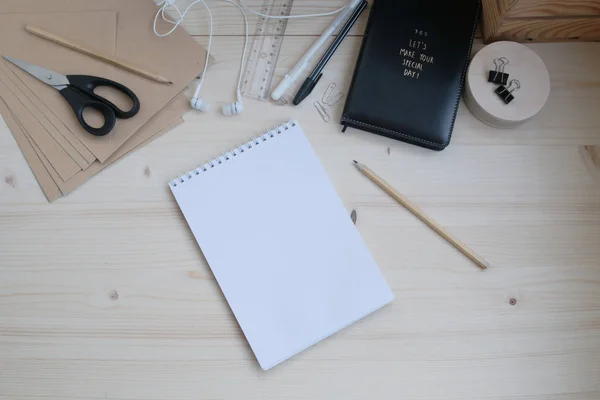 Set Oficina Para Estudiar Trabajo Creatividad Con Temas Una Inscripción — Foto de Stock