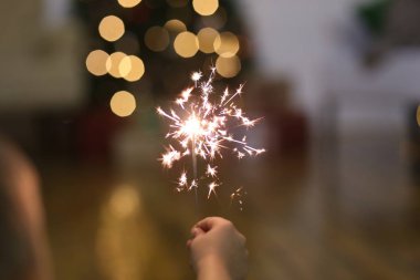 Noel dekor ışık garland bengal ateşi arka plan dokusu ile