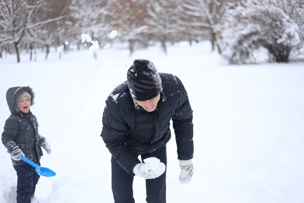 Çocuk Parkı Kış Oyun Kar Ile Eğlenceli Duygular — Stok fotoğraf
