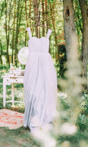 Vestido Noiva Feminino Fora Floresta Verão — Fotografia de Stock