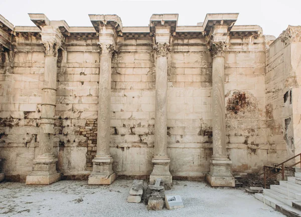 Antike Architektur Errichtete Säulen Ruinen Des Mittelalters Griechischem Athens — Stockfoto