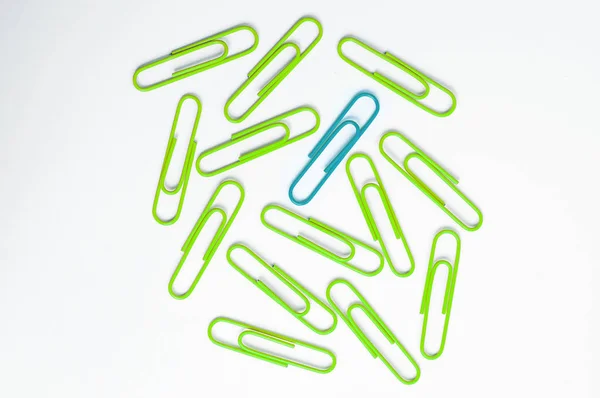 Paper clips isolated white background colored office — Stock Photo, Image