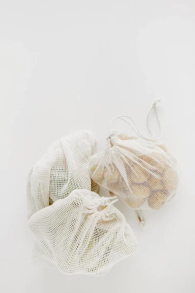 vegetables white cotton eco bag mesh