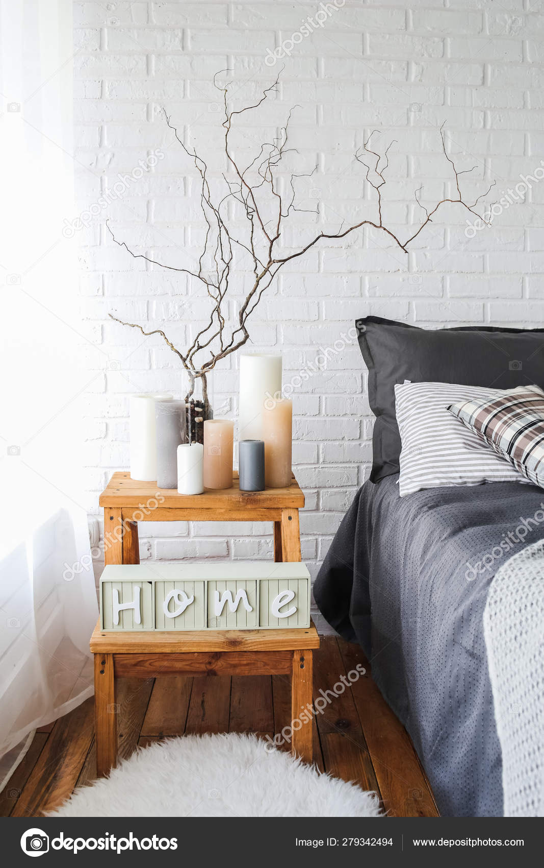 Rustic Bedroom Interior Decor Textile Background Texture Stock Photo Image By C Yunafoto 279342494