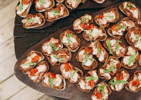 party corporate food buffet appetizers fish canapes