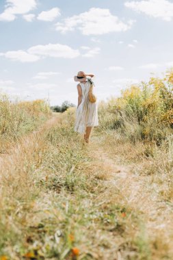 kadın doğal giysiler eko örgü dize çanta kır çiçekleri