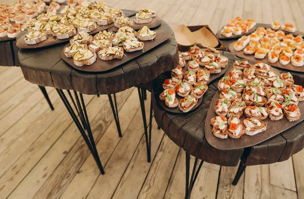 party corporate food buffet appetizers fish canapes