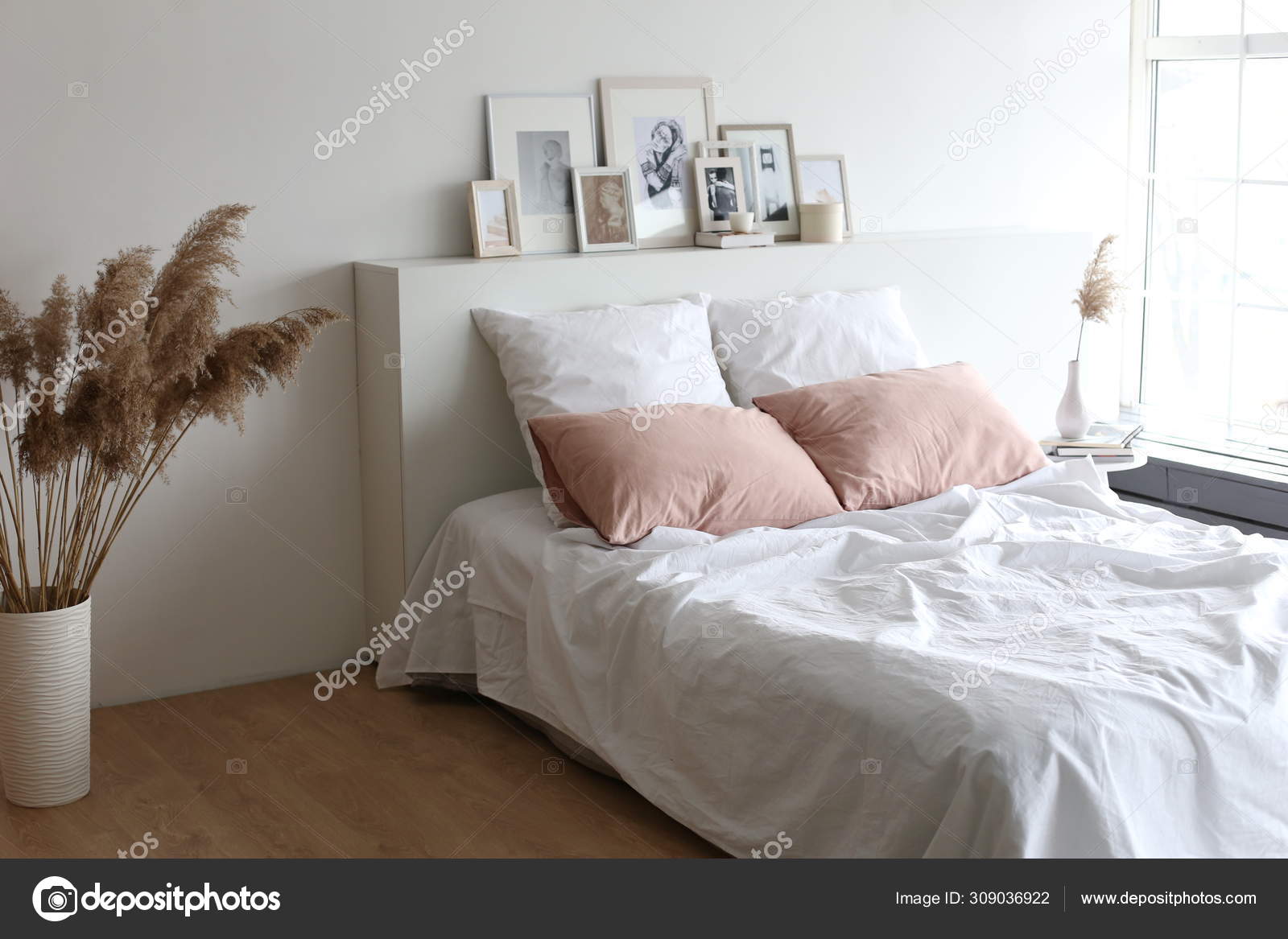 Interior Design Bedroom Pastel Colors Cupboard Paintings Stock Photo By C Yunafoto 309036922