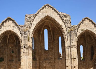 Mimari Yunan kenti sokak seyahat binaları ayrıntıları