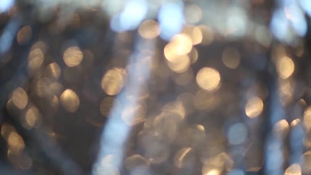 Lentejuelas brillantes desenfoque movimiento brillo luz festiva — Vídeo de stock