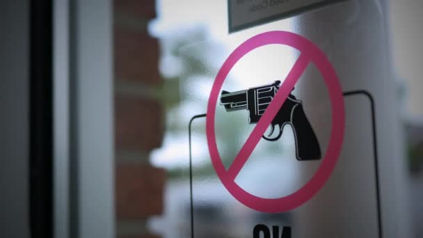 禁止在玻璃窗上建造标志的火器 — 图库视频影像