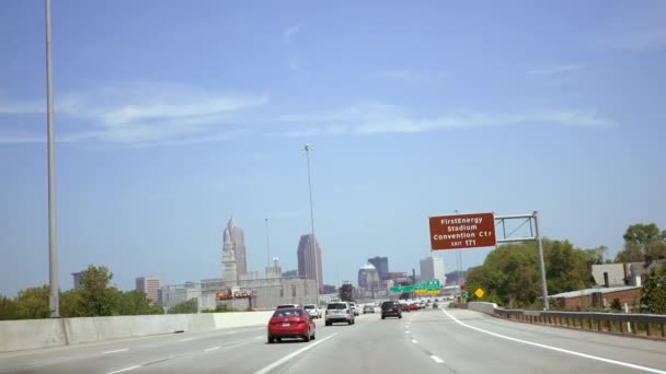 Cleveland Circa Mei 2018 Rijden Naar Stad Van Cleveland Ohio — Stockvideo