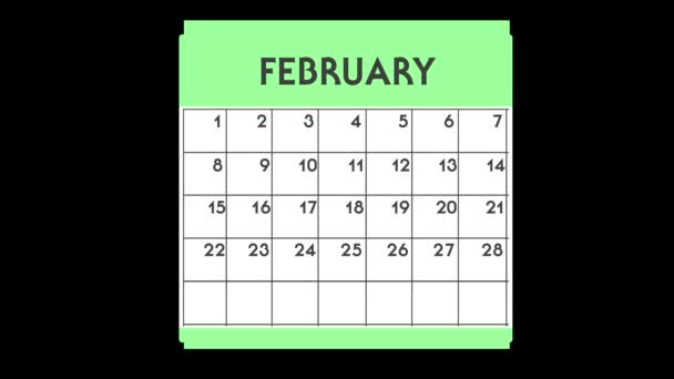 Animierter Kalender Aprilgrafik — Stockvideo