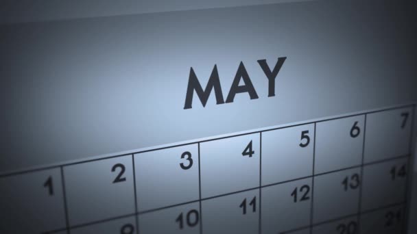 Dark Ominous Calendar Page Animation May — Stock Video