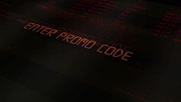 Digitale Technologie Tekst Voer Promo Code — Stockvideo