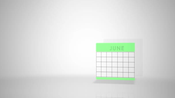 Gráficos Informativos Para Los Datos Del Mes Del Año Junio — Vídeos de Stock