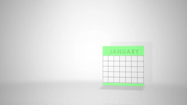 Info Grafiche Dati Del Mese Dell Anno Gennaio — Video Stock