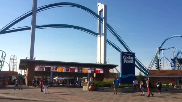 Sandusky Circa Junio 2018 Entrada Cedar Point Cedar Point Ohio — Vídeos de Stock