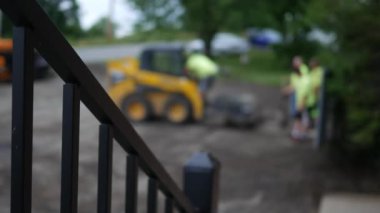 Ufuk inşaat ekibi bir inşaat projesi ön plan merdiven boşluğu ile yakın