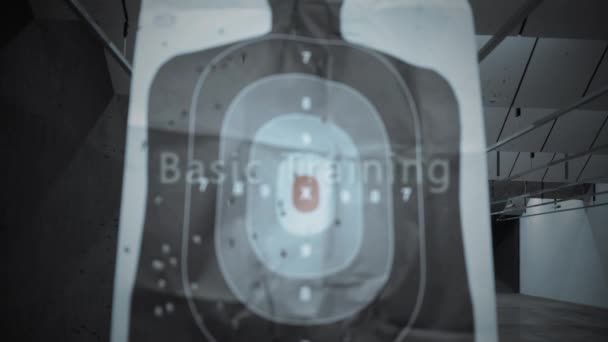 Gun Firing Range Typography Basic Training — Stock Video