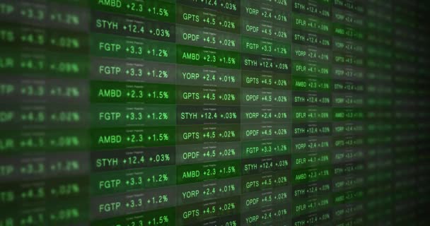 Futuristische Verhogen Stock Market Ticker Een Goede Economie — Stockvideo