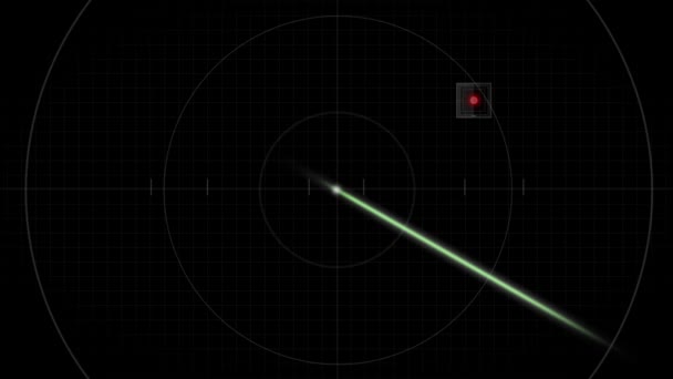 レーダー検索死ぬ赤線上に現れるブラック ボックス — ストック動画