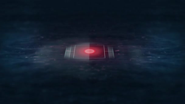 黑色盒淹没在海洋水中垂死的红色信号 — 图库视频影像