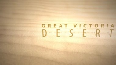 Sıcak animasyonlu çöl Dunes metinle - büyük Victoria çöl boyunca kayar