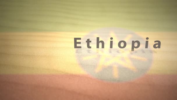 Middle Eastern Motion Graphics Country Name Sand Series Ethiopia — Stock Video